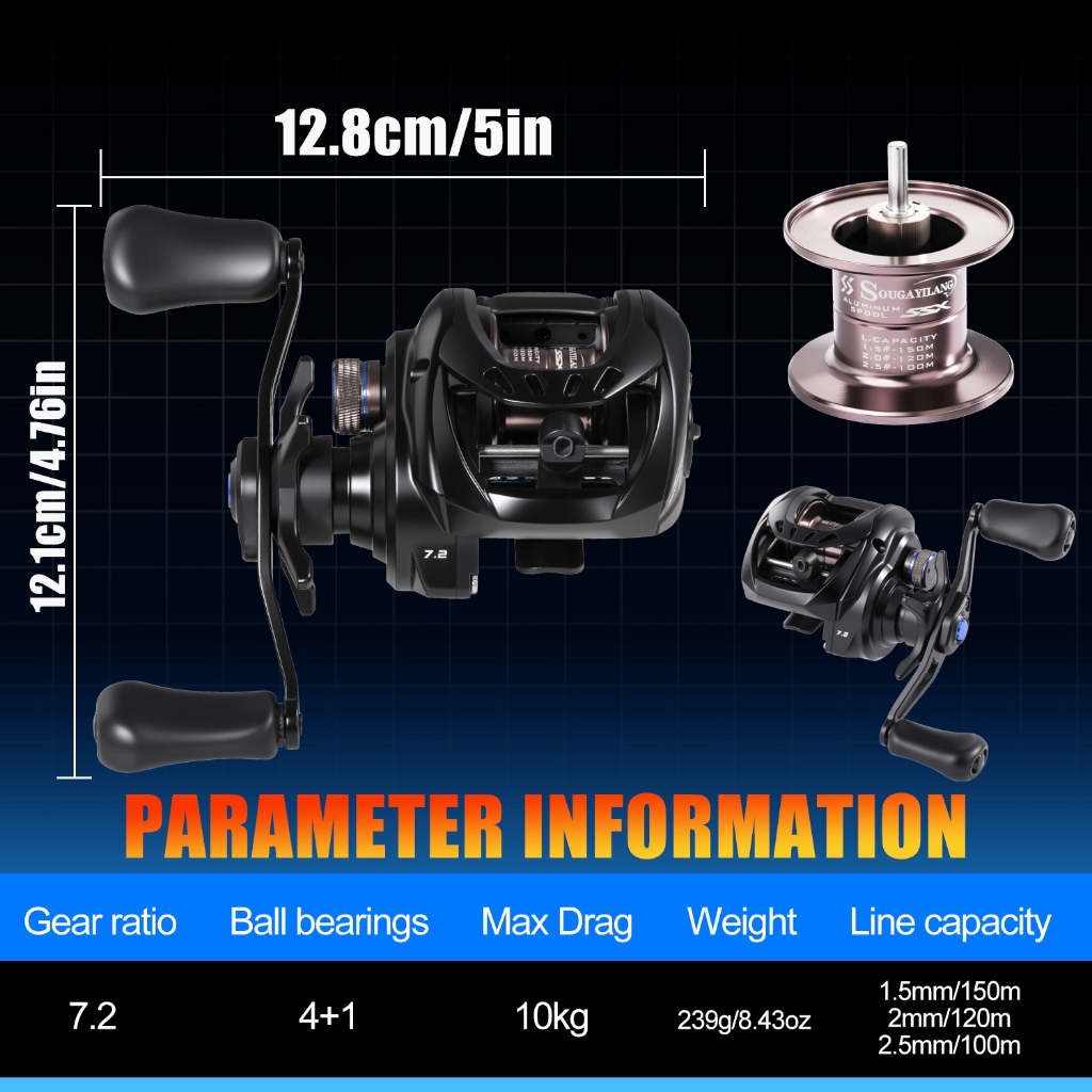 Jual Reel Pancing 19+1BB 6.3:1 Casting Fishing Reel Max Drag 10kg ...