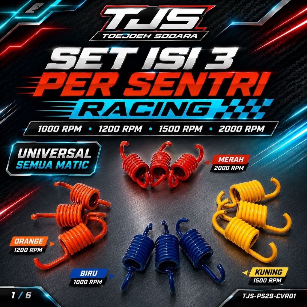 Jual SET ISI 3 PER SENTRI RACING 1000 RPM 1500 RPM 2000 RPM UNIVERSAL ...