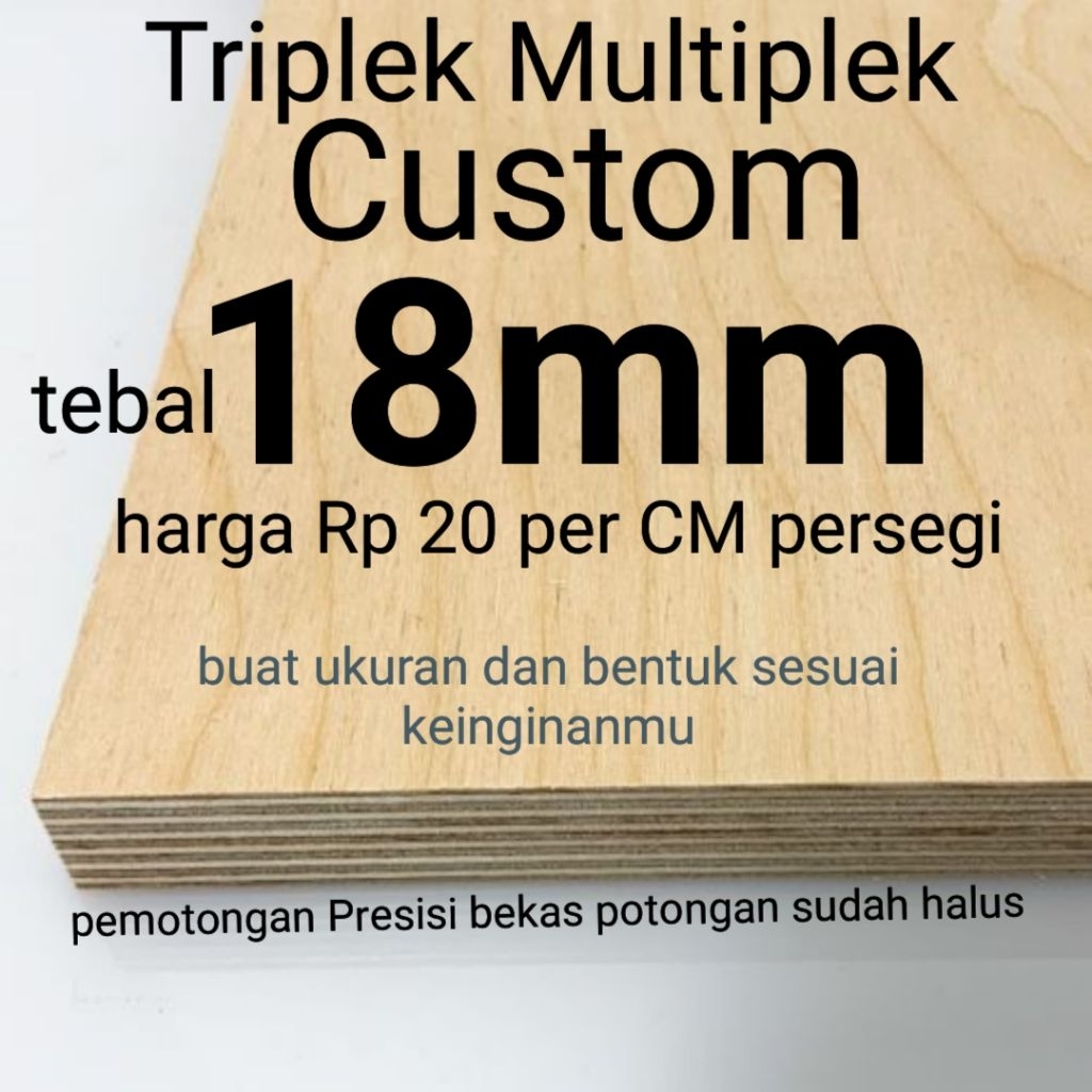 Jual Triplek Custom 18mm harga Rp 20 Multiplek custom | Shopee Indonesia