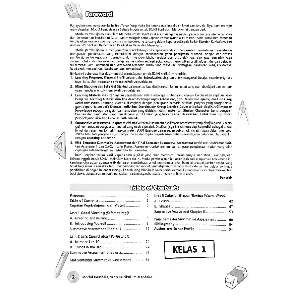 Jual LKS EKSIS SD MI BAHASA INGGRIS KELAS 1 2 3 4 5 6 SEMESTER 1 GANJIL ...