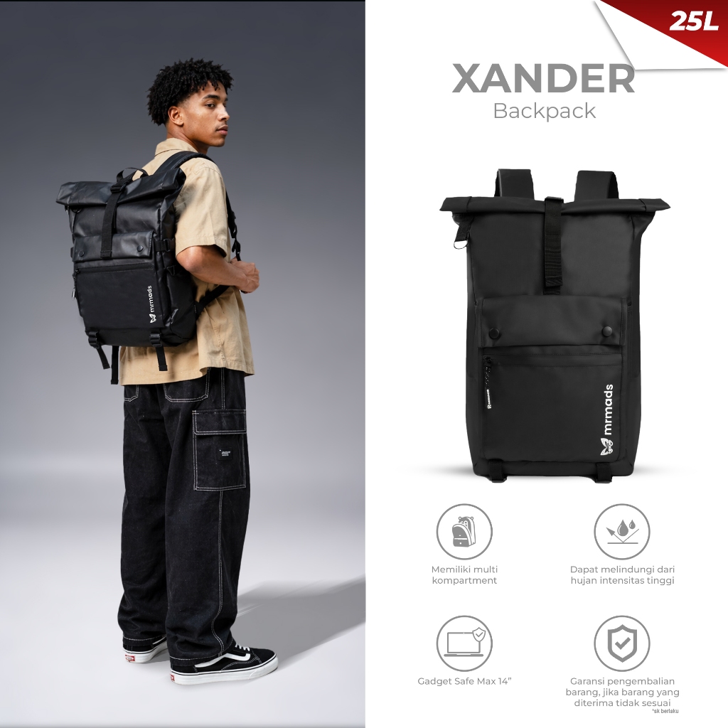Jual Mr Mads - Xander Tas Ransel Pria Waterproof Backpack Laptop Pria ...