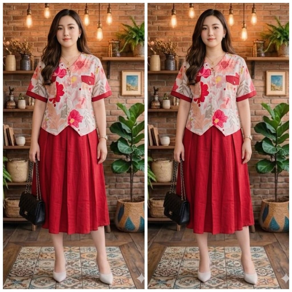 Jual STELAN ROK WANITA BAHAN KATUN | Shopee Indonesia