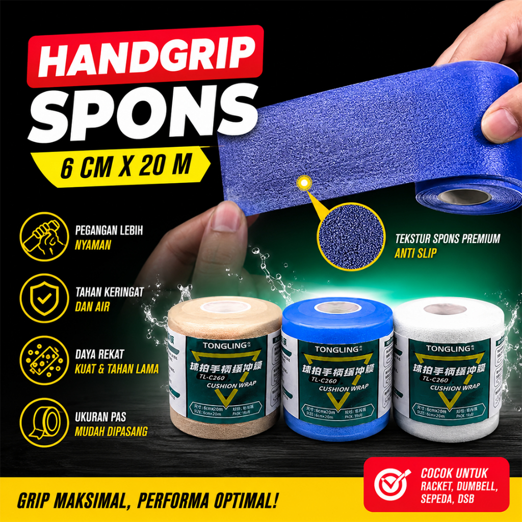 Jual Grip Busa Raket Badminton RS / RS Cushion Grip / Wrap Badminton ...