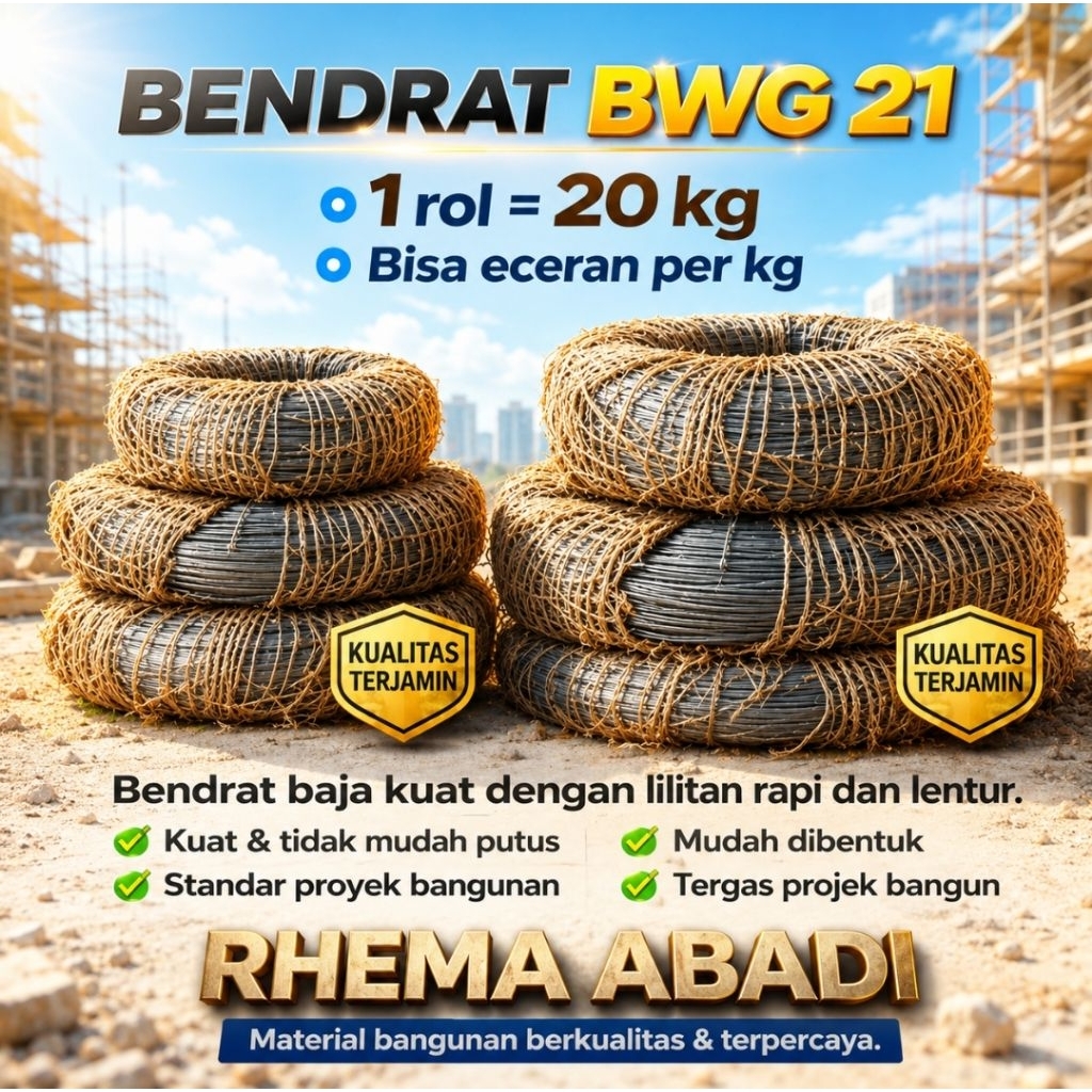 Jual Kawat Bendrat / Kawat Beton – Kawat Ikat Besi Cor Bangunan 2 kg ...