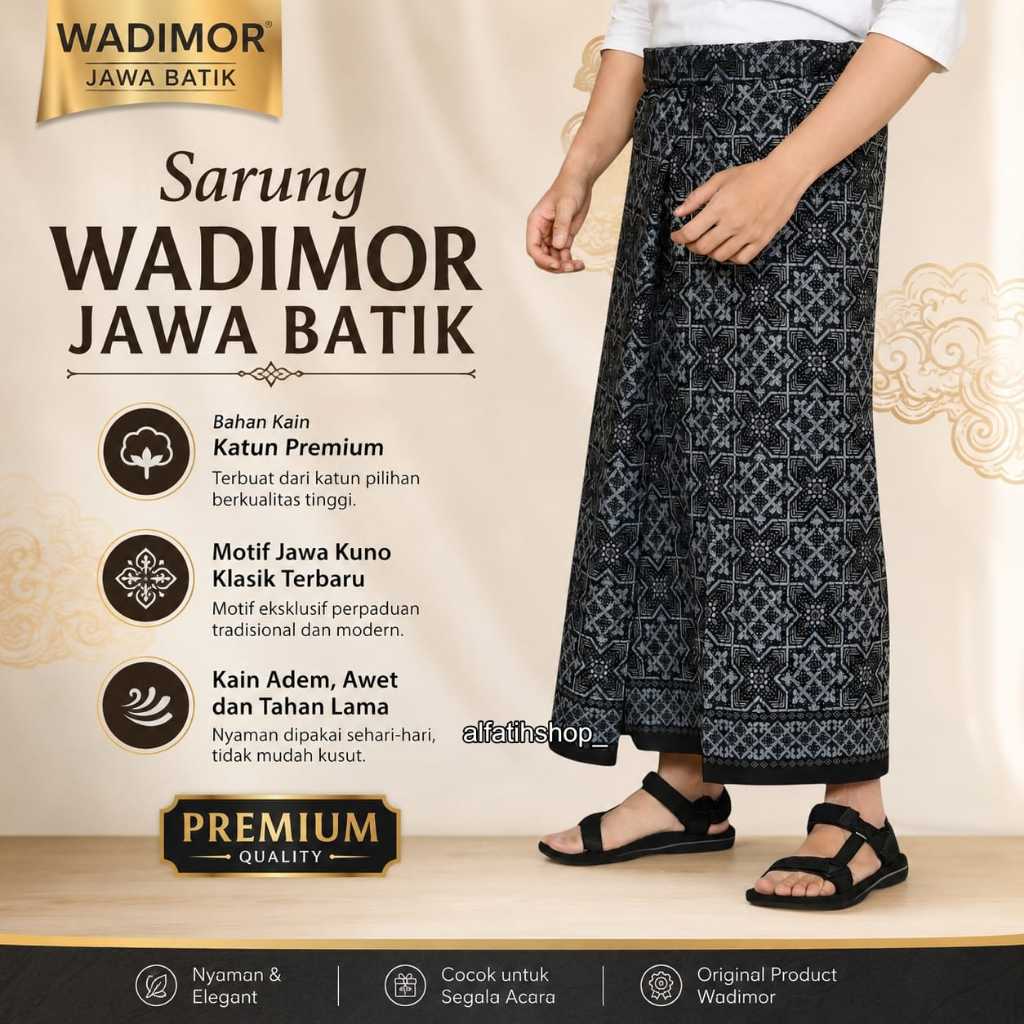 Sarung Tenun Wadimor Jawa Batik Kain Sarung motif Batik Gus Iqdam Sarung Pria Dewasa Perlengkapan Sholat