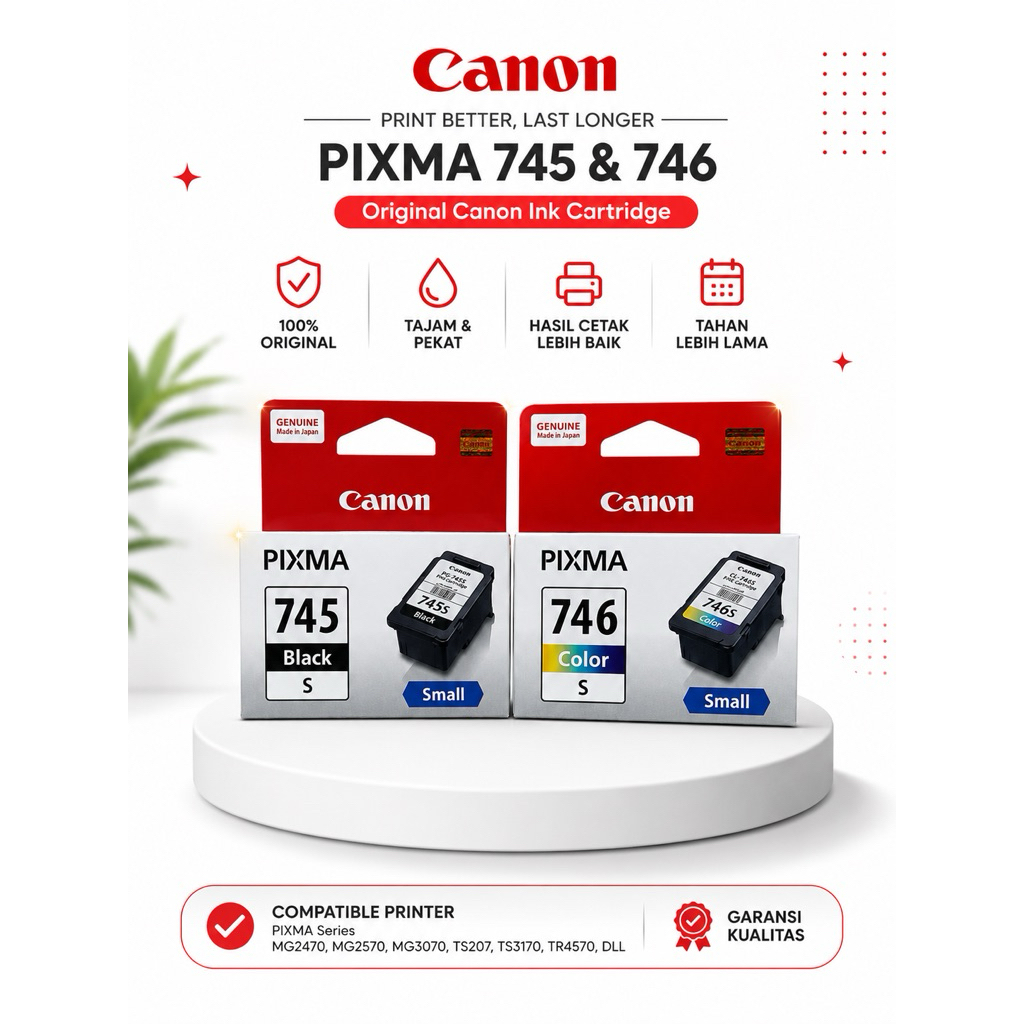 Jual Tinta Printer Canon 745s- 746s small black dan Color Original ...