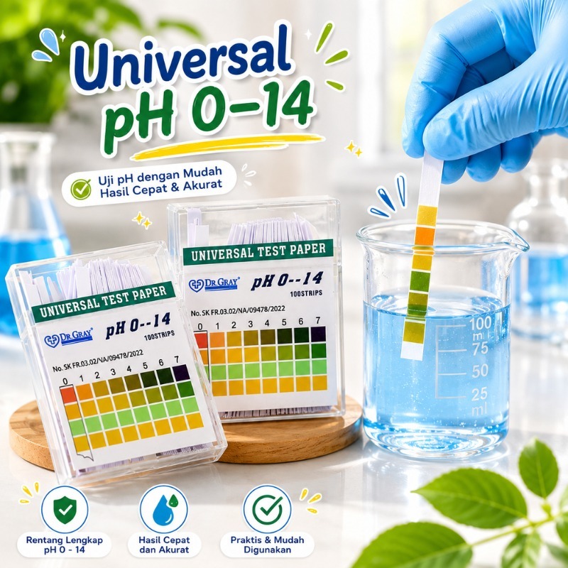 Jual Kertas uji level PH paper isi 100 strip / universal test PH paper ...