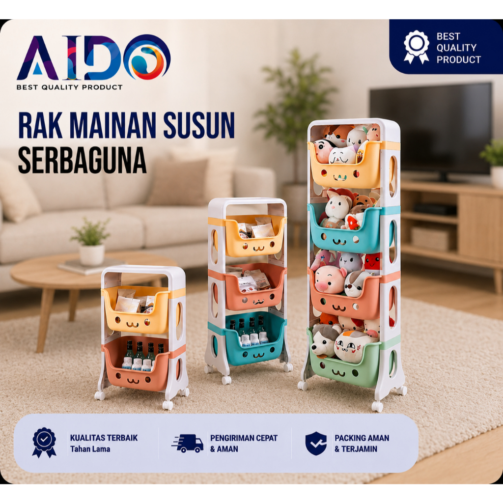 Jual Aido Rak Mainan Rak susun multifungsi Tempat Penyimpanan Mainan ...