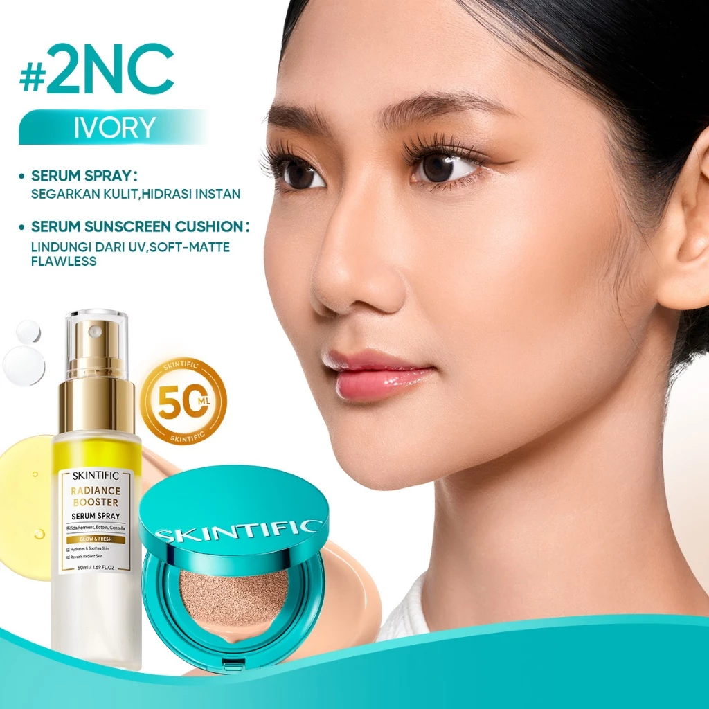 SKINTIFIC - PERFECT STAY SERUM MATTE CUSHION FOUNDATION SPF 50 PA++++ | Soft Matte Finish Menghalusk