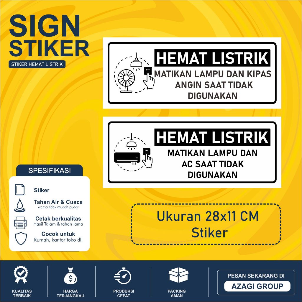 Jual stiker hemat listrik|sticker hemat listrik|stiker matikan lampu ...