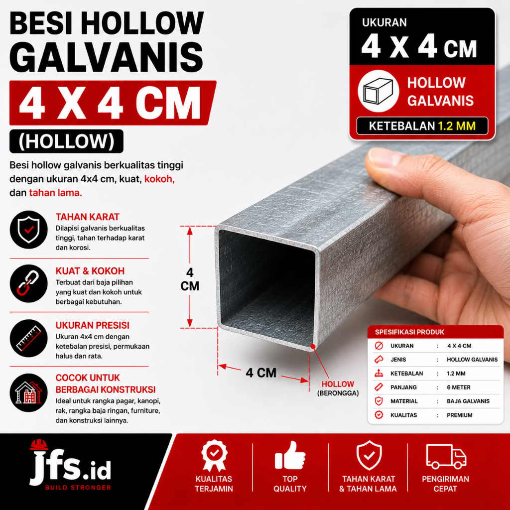 Jual Hollow Galvanis 4x4 Terlengkap & Harga Terbaru Agustus 2026 ...