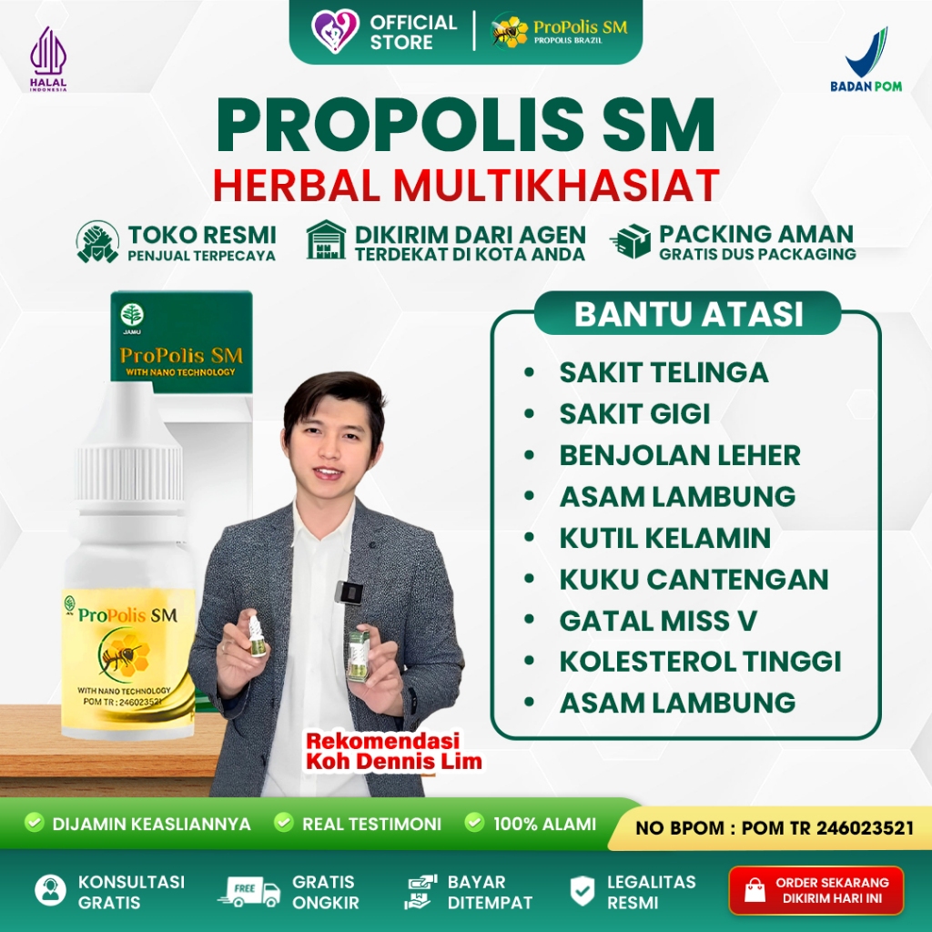 Propolis SM Asli 100% Original With Nano Technology Isi 6 ml Obat Tetes Herbal Alami Multikhasiat