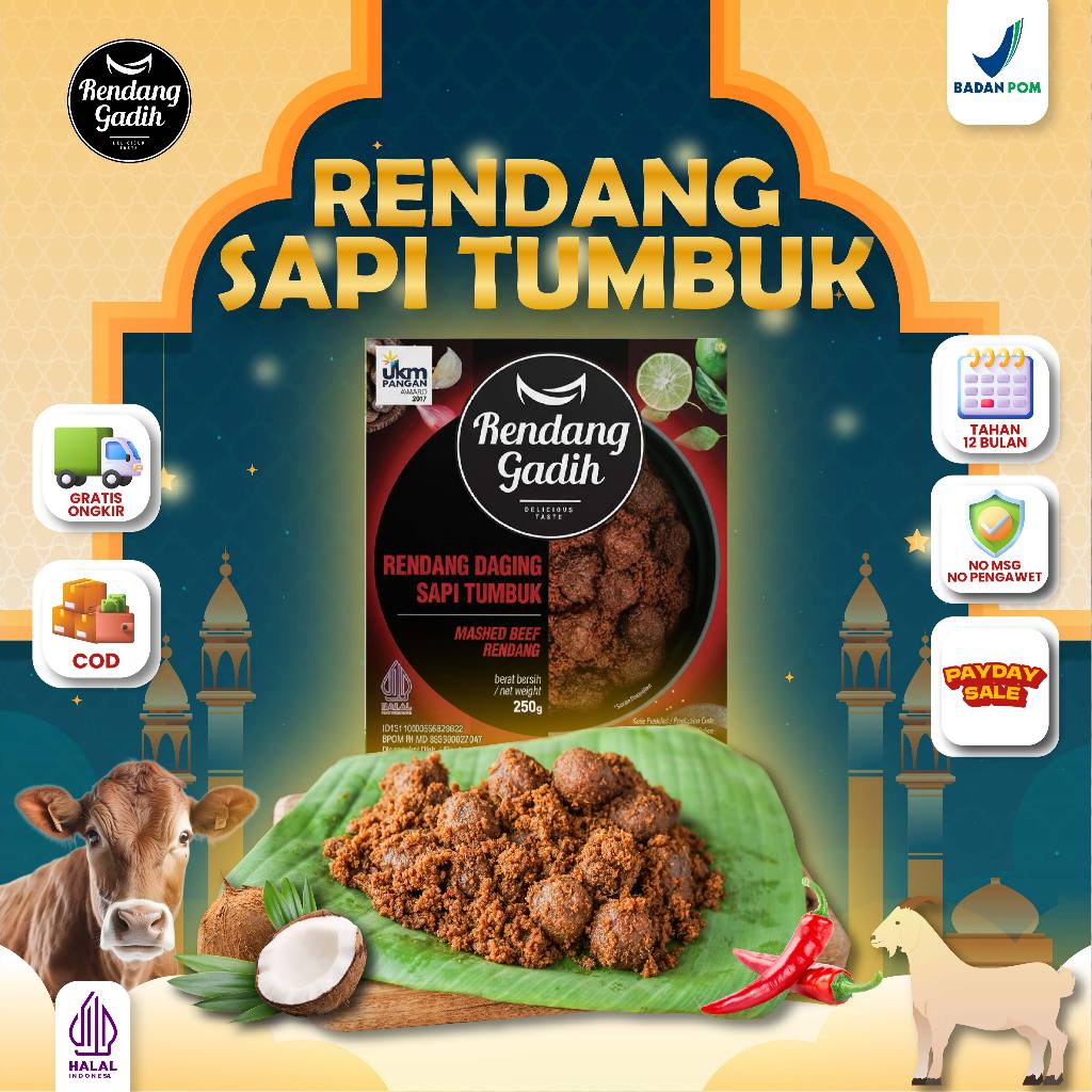 Jual Rendang Gadih - Rendang Daging Sapi Tumbuk 250 g | Shopee Indonesia