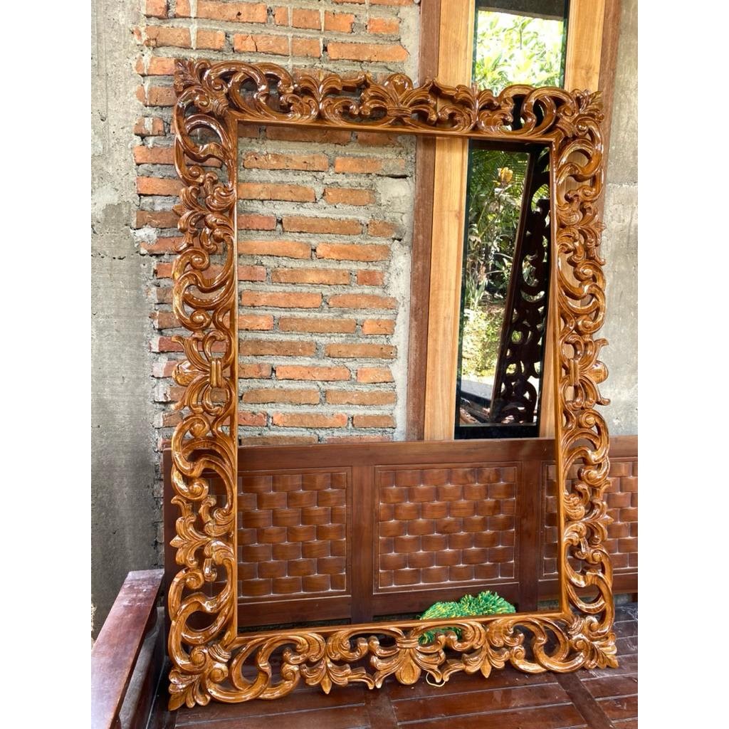 Jual frame kaca figura kaca cermin hias ukir model long mas ukuran ...