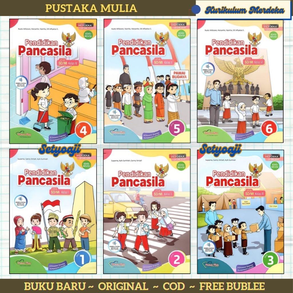 Jual Pendidikan Pancasila Revisi SD/ Mi Kelas 1 2 3 4 5 6 KM Pustaka ...
