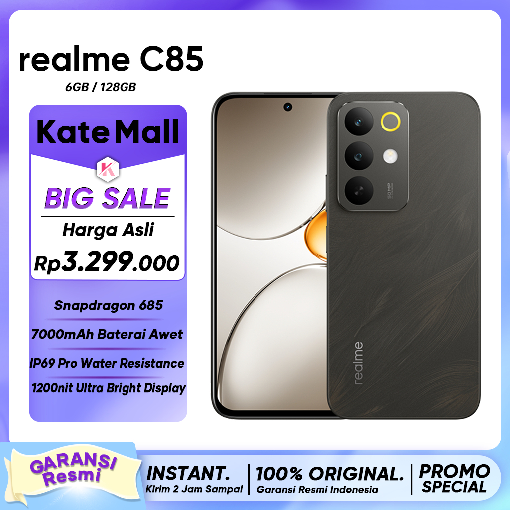 Jual realme C85 (8/256GB) 50MP AI Main Camera, AI Outdoor Mode, Garansi ...