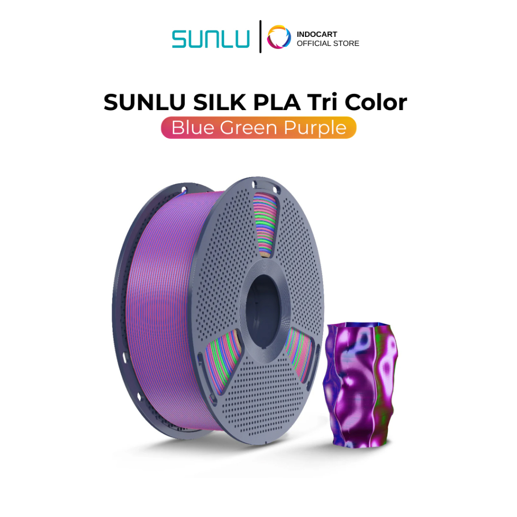 Jual Sunlu Silk PLA Plus Tri Color 3D Printer Filament 1.75mm-1Kg ...