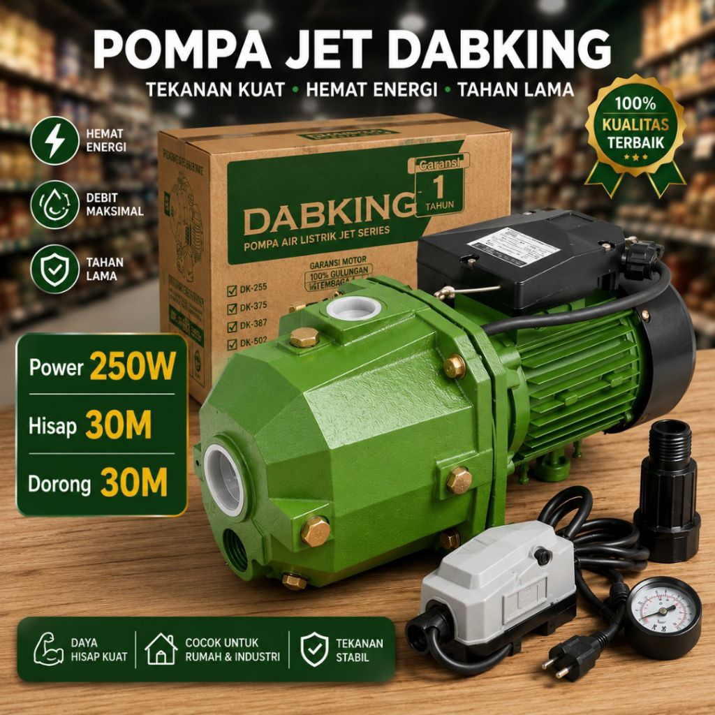 Jual Jetpam Bor Pompa Sumur Dalam Dab King 255 Hisap 30M dorong 60M ...