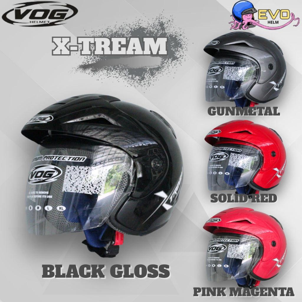 Jual VOG X-TREAM / VOG XTREAM & VOG VOLT HELM HALF FACE PRIA & WANITA ...