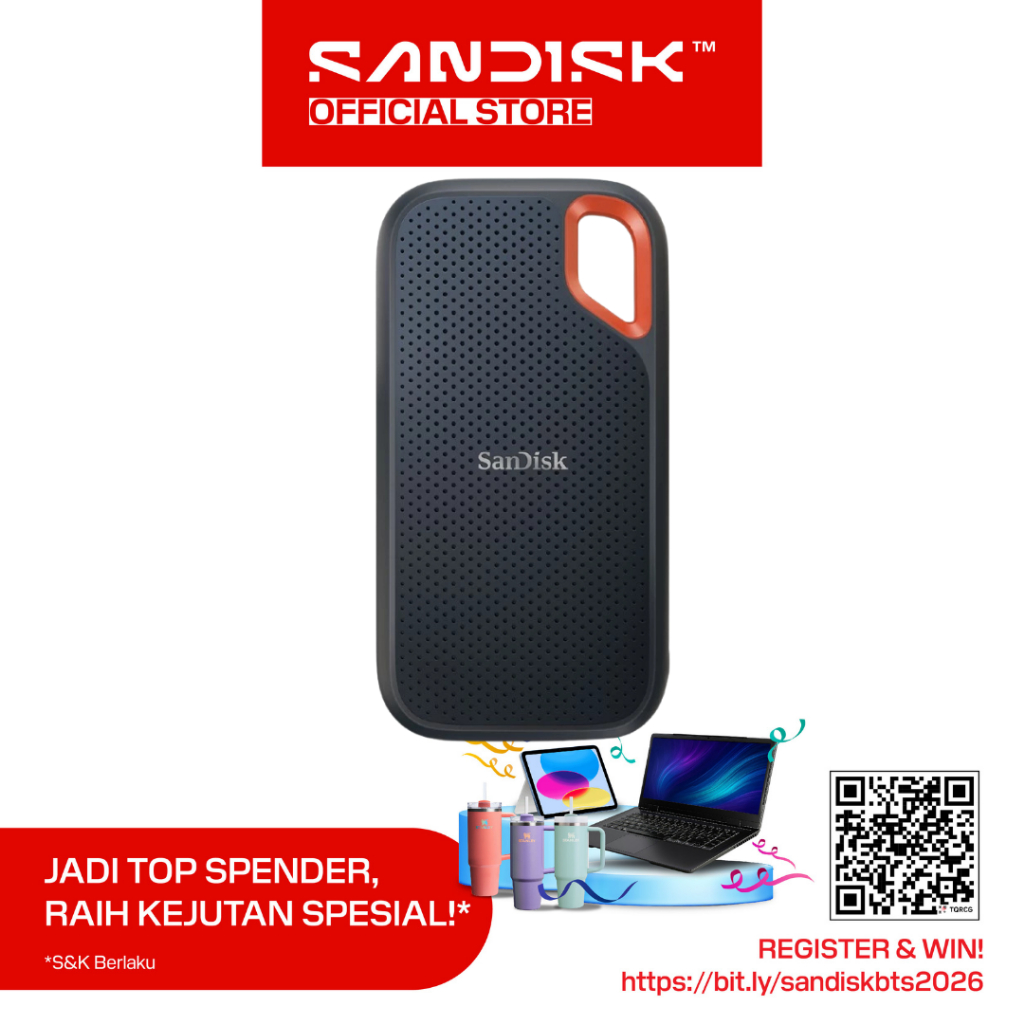 Jual SANDISK Extreme Portable SSD E61 8TB Type-C USB 3.2 (Up to