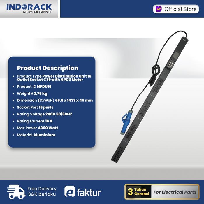 Jual NPDU16 - Smart PDU INDORACK 16 Outlet Europe 16A C39 Socket ...