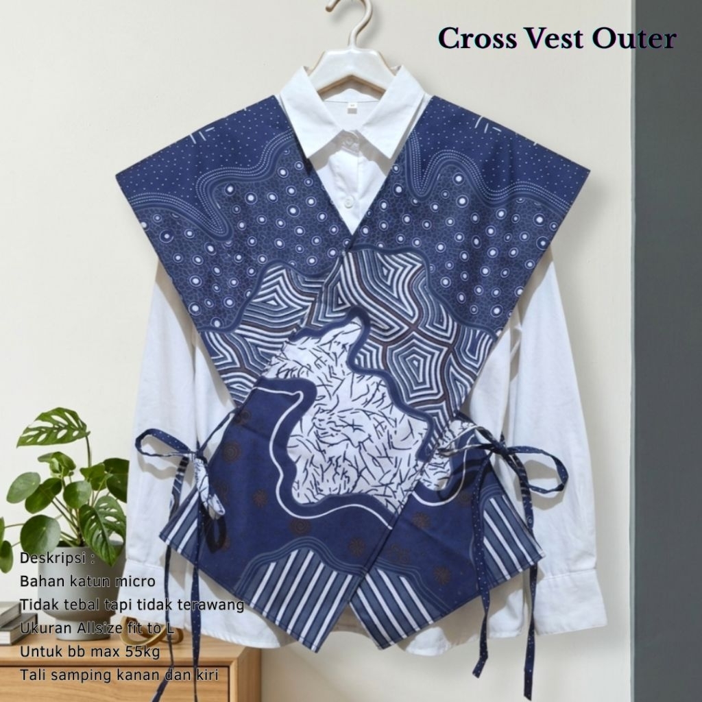 Jual CROSS VEST OUTER Batik Abs | Outer vest batik rompi batik outer ...