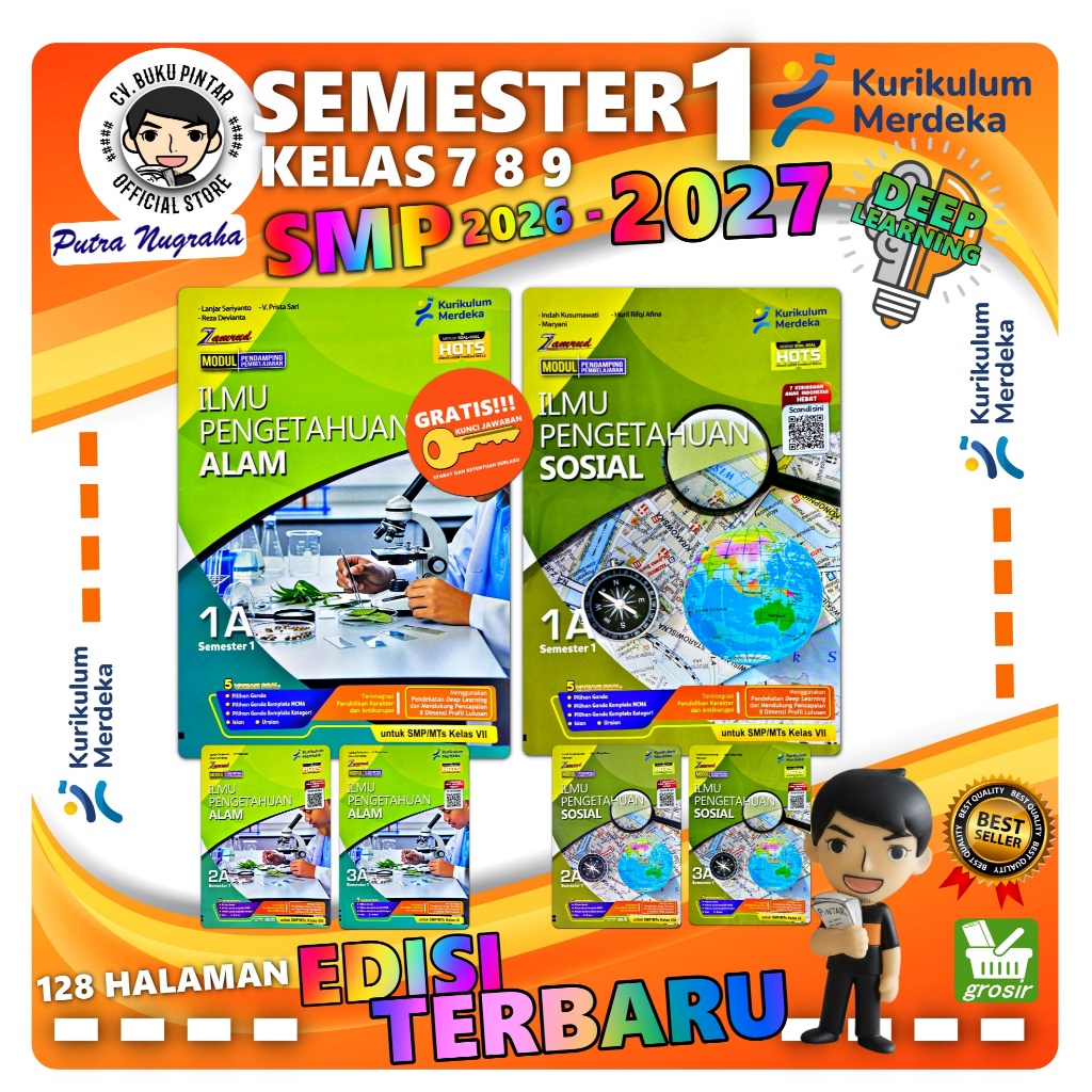 Jual LKS IPA & IPS SMP KELAS 7 8 9 SEMESTER 1 KURIKULUM MERDEKA 2026 ...