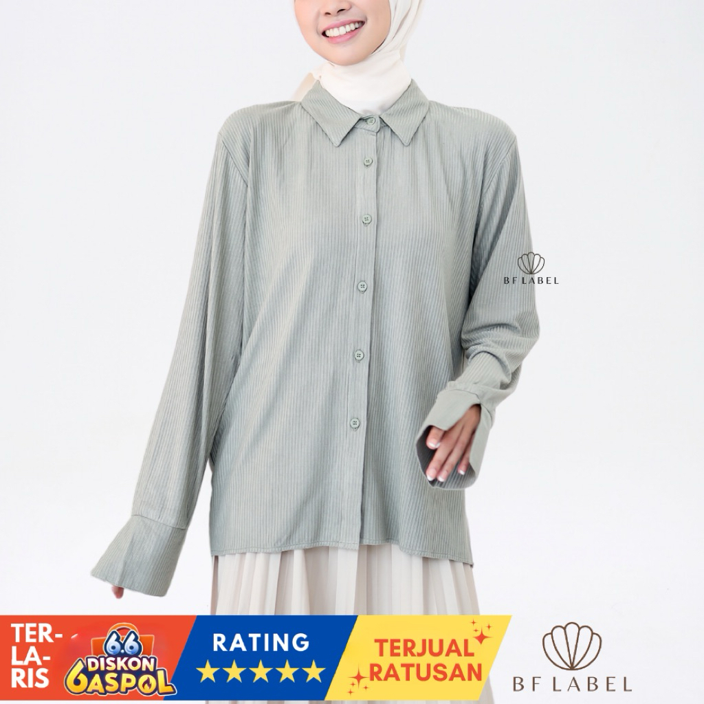 Jual BF Label - FARA TOP | Kaos Polo Knit | Long Sleeve Shirt | Kaos ...