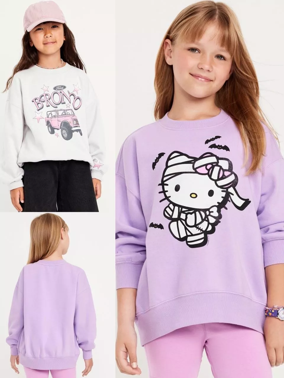 Sweatshirt Anak Junior ABG Remaja OLN Oversized Graphic Tunic Sweatshirt Kids - 2563
