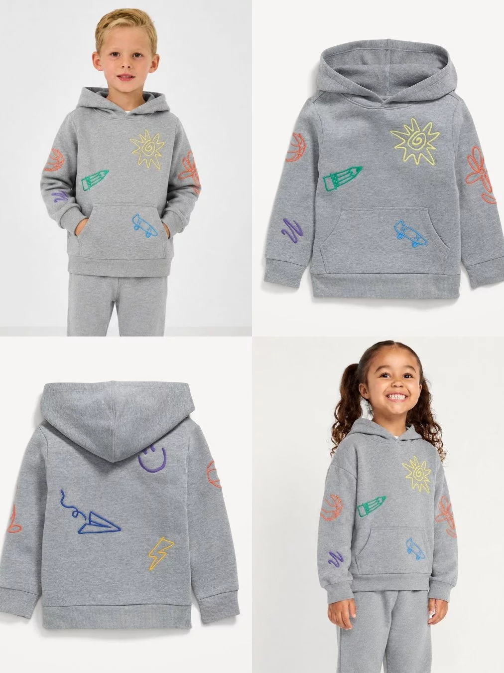 Sweater Hoodie Anak Cowo Cewe OLN Embroidered Unisex Pullover Hoodie - 2565