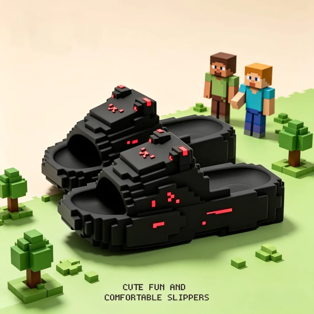 Sandal Anak Minecraft Lucu, Sandal Stylish Nyaman untuk Anak Laki-Laki Perempuan | 012