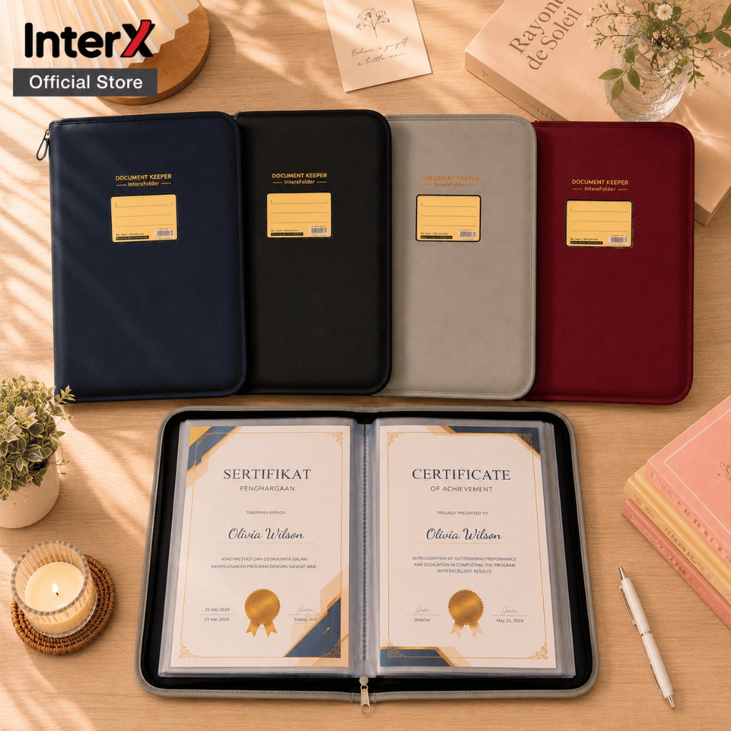 Jual InterX Folder Document Kulit Anti Air / Document Keeper / Map ...