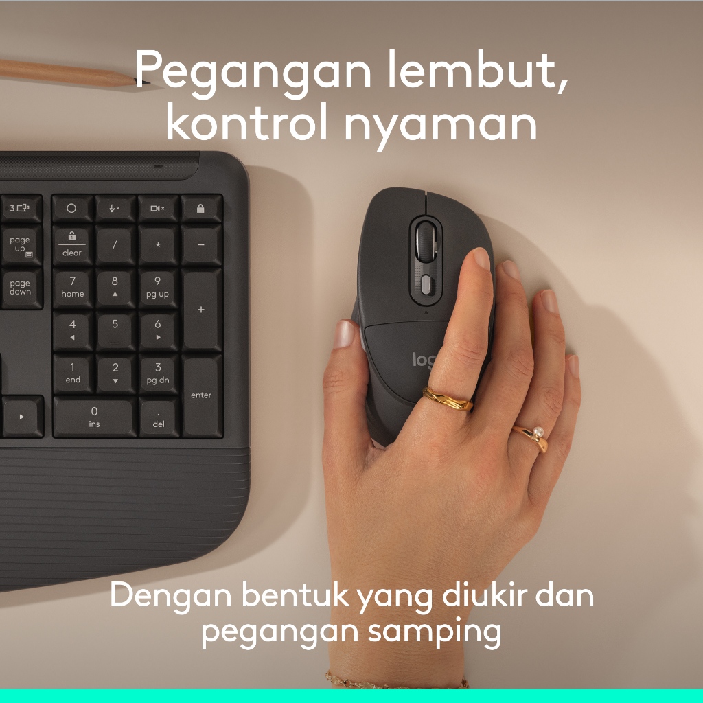 Logitech Signature Comfort Plus M850 L Wireless Mouse, Mouse Bluetooth dengan Bantalan Telapak Tangan, Klik Senyap, Baterai 24 Bulan, Tombol yang Dapa (8)