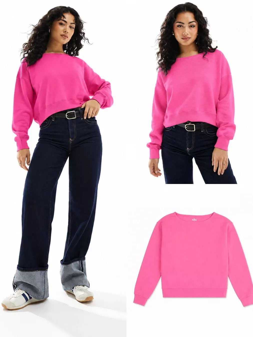 Sweater Oversize Wanita Bahan Terry HLS Boat-Neck Oversized Sweatshirt - 2638