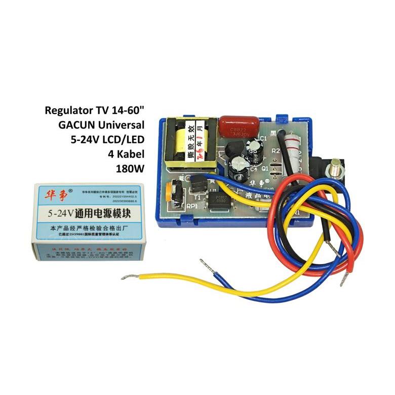 Jual REGULATOR TV 14-60 INCH, GACUN UNIVERSAL 5-24V, LCD/LED 4 KABEL ...