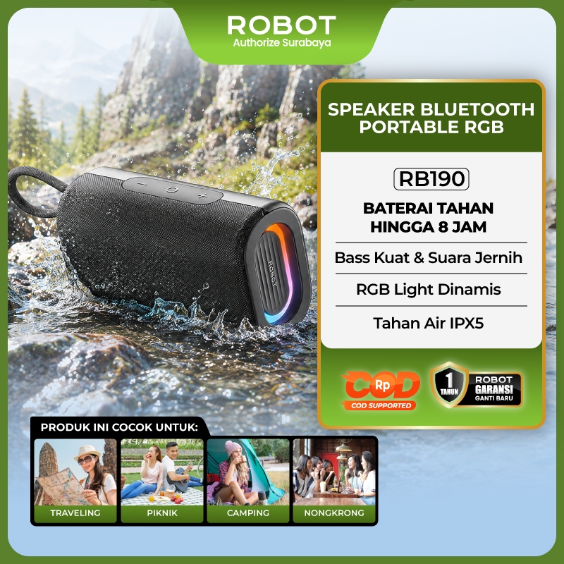 Jual ROBOT Speaker Bluetooth Bass Kuat Suara Jernih RGB Music Sync TWS ...