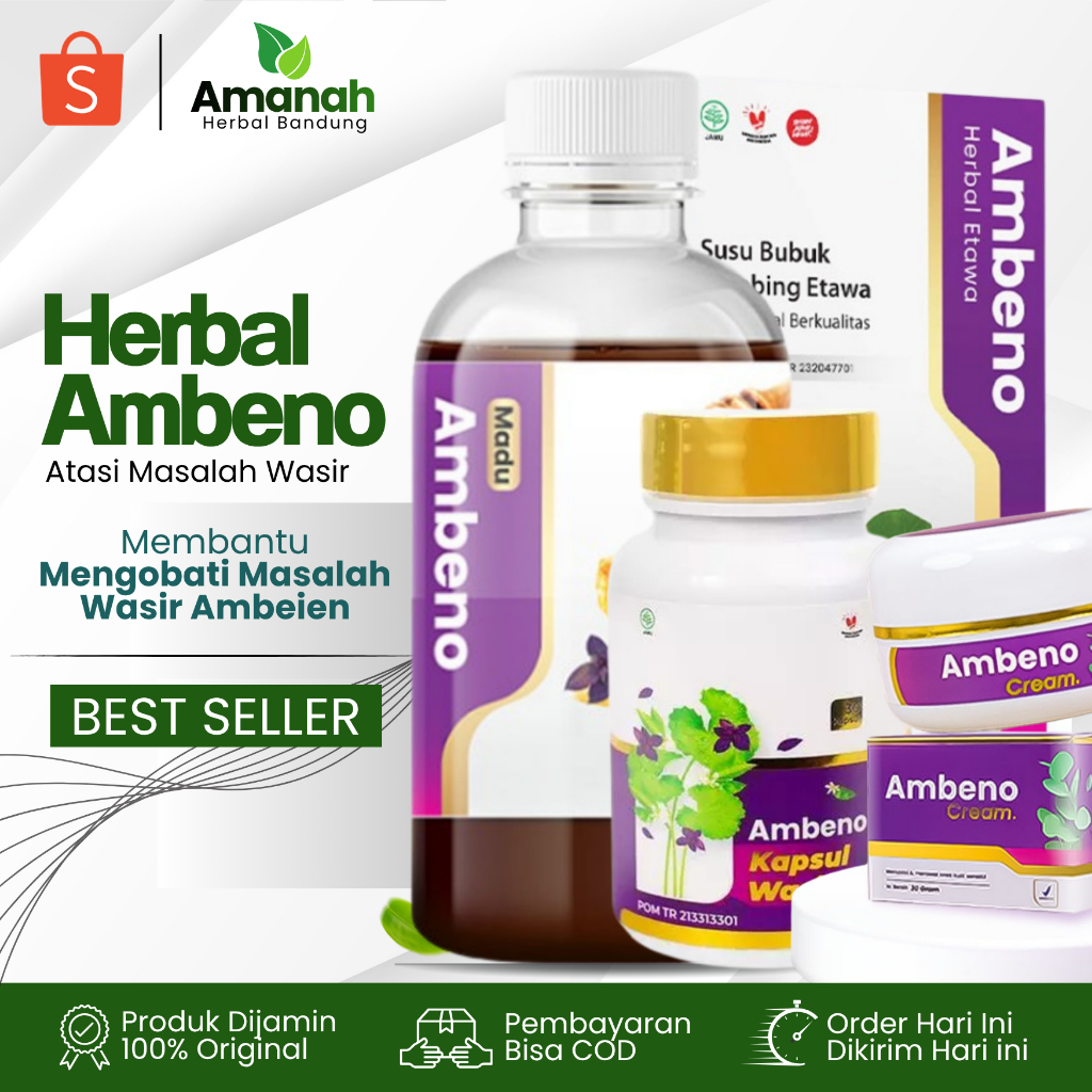 AMBENO Asli Original 100% Obat Herbal Wasir Ambeien Terbukti Paling Ampuh