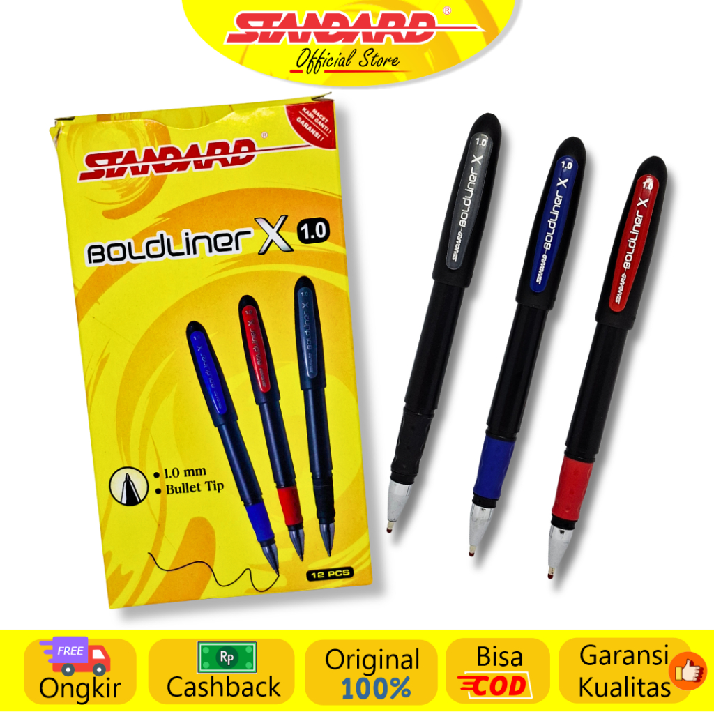 Standard - Pulpen Boldliner X 1.0 ( Alat Tulis / Pen / Ballpoint / Pena ) (6)