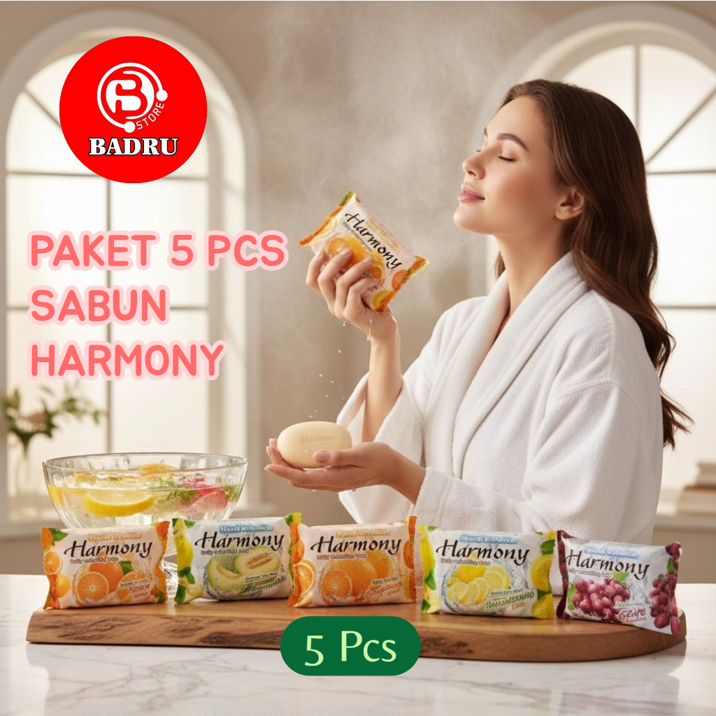 1 PAKET 5 PCS SABUN HARMONY SABUN BATANG AROMA BUAH 70gr WANGI SEGAR