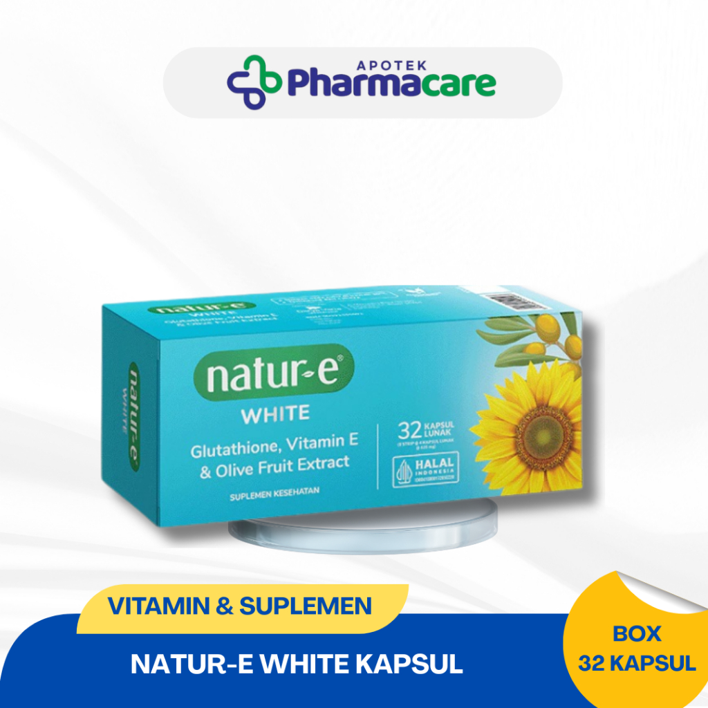 Jual NATUR-E WHITE KAPSUL LUNAK ISI 32 - GLUTATHIONE, VITAMIN E DAN OLIVE FRUIT EXTRACT