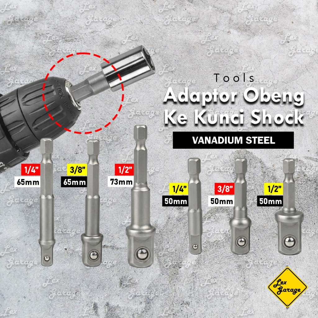 Jual Adapter Adaptor Kunci Shock Sok Socket 1/2 3/8 1/4 Obeng Bor ...