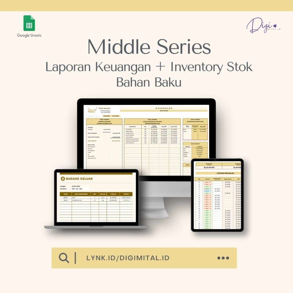 Jual OFFICIAL Middle Series - Laporan Keuangan Plus Inventory Bahan ...