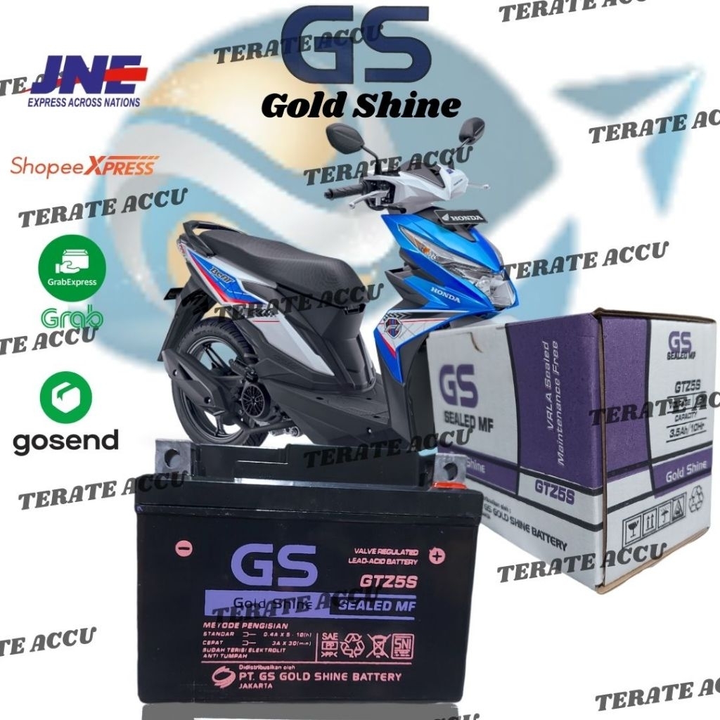 Aki Motor Full Kering GS GOLD SHINE GTZ5S Honda Beat FI , Scoopy , Spacy