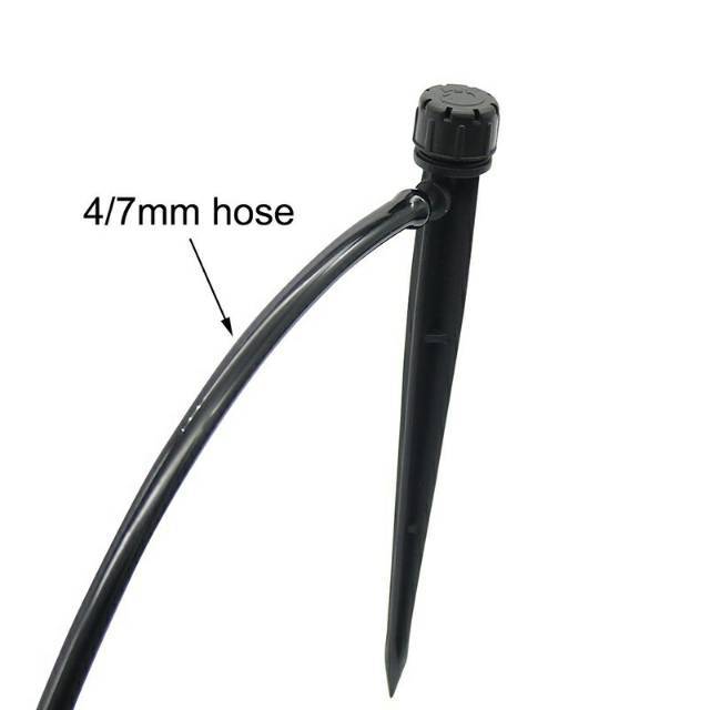 SPRINKLER ADJUSTABLE STICK DRIPPER STIK DRIP TAMAN KEBUN AIR POT BUNGA LANDSCAPE KE SELANG PE 7MM
