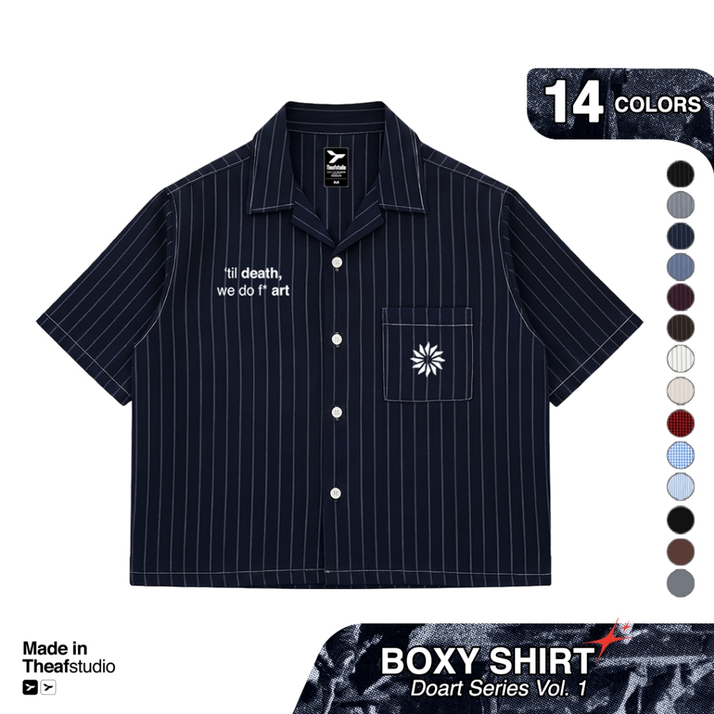 Theaf Studio | DOART Vol. 1 | Kemeja Pendek Pria & Wanita | Boxy Fit | Casual Daily Workshirt