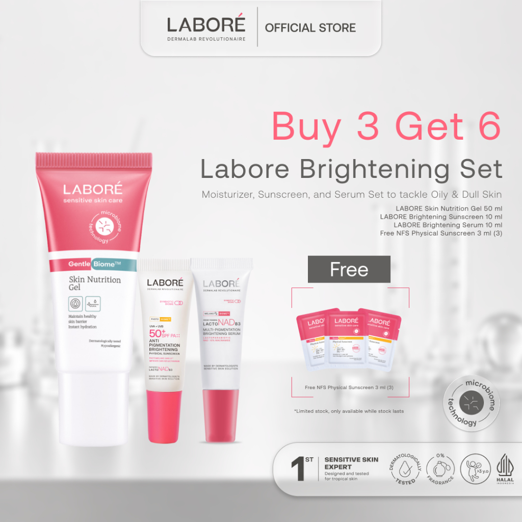 Jual LABORE Skin Bright Moisturizing Set, Free Acne Sunscreen 10 ml ...