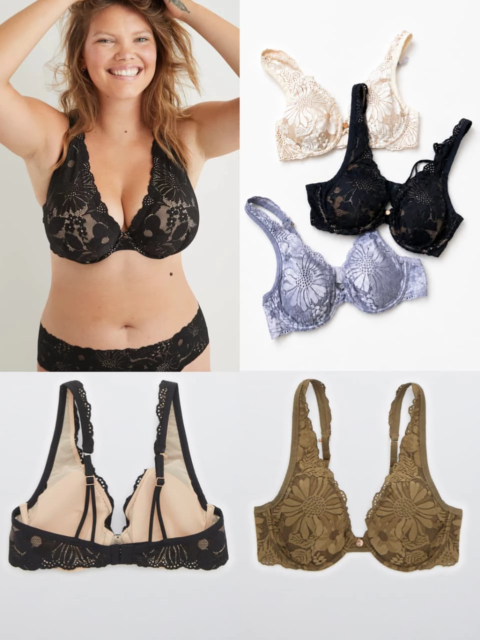 Bra Airie Real Power Plunge Unlined Bra - Bra Kawat Lace - 1573
