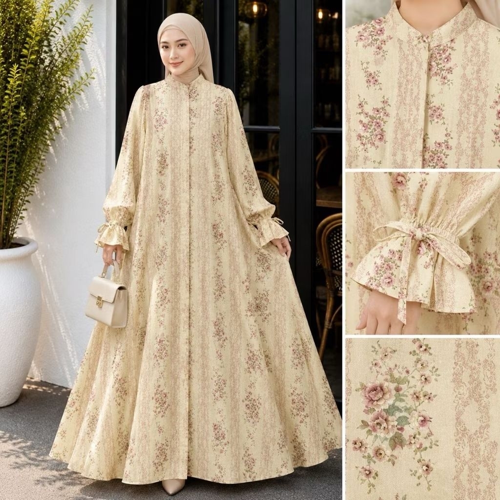 IZZA DRESS By ZIYA ~ Gamis Lebaran Cantik Bahan Rayon Premium Mix Chantily