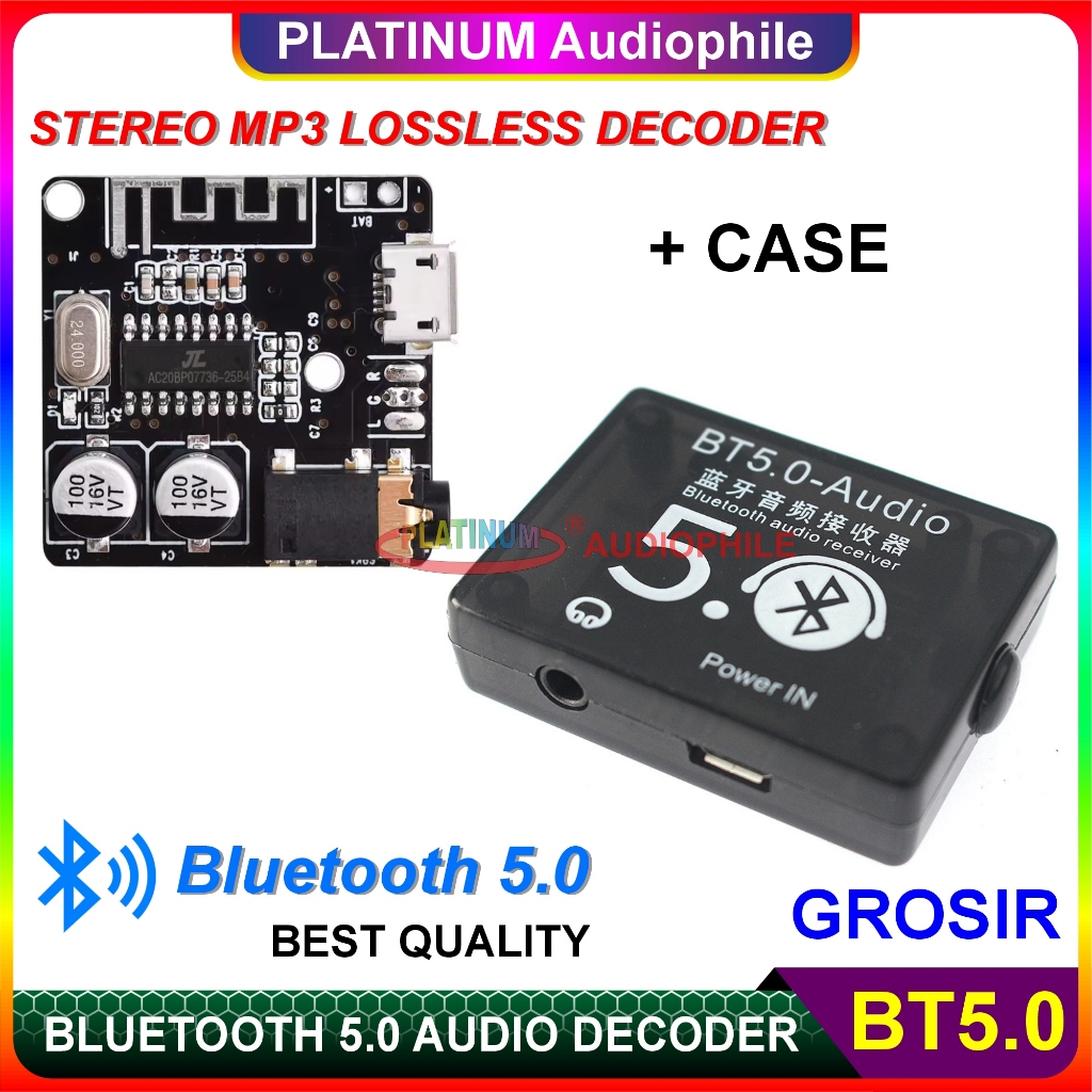 Jual Bluetooth 5.0 + Casing Audio Recevier Modul Stereo Bluetooth MP3 ...