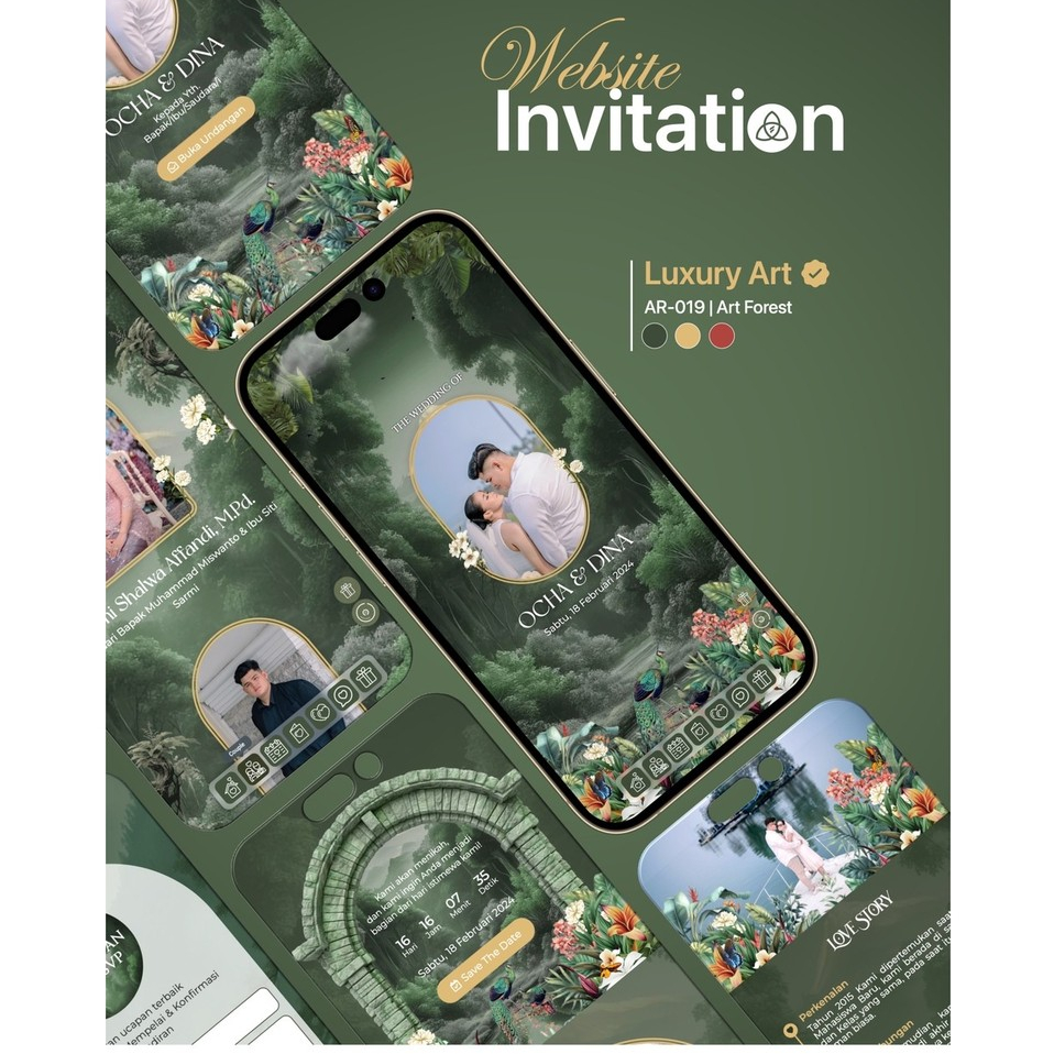 AR-019 | Undangan Digital Website Luxury Art Beautiful Forest - Undangan Web Premium